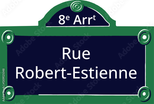 8e Arrt, Elegant Parisian Street Sign