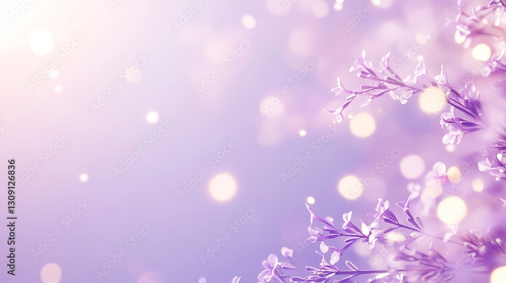 Lavender flowers in pastel purple and pink colors with a blurred background of soft bokeh lights. Lavender flowers in pastel purple and pink colors with a blurred background of soft bokeh lights.