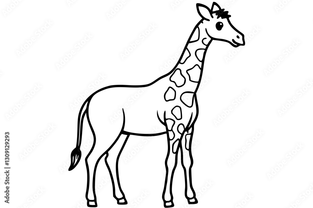 Elegant Giraffe Outline