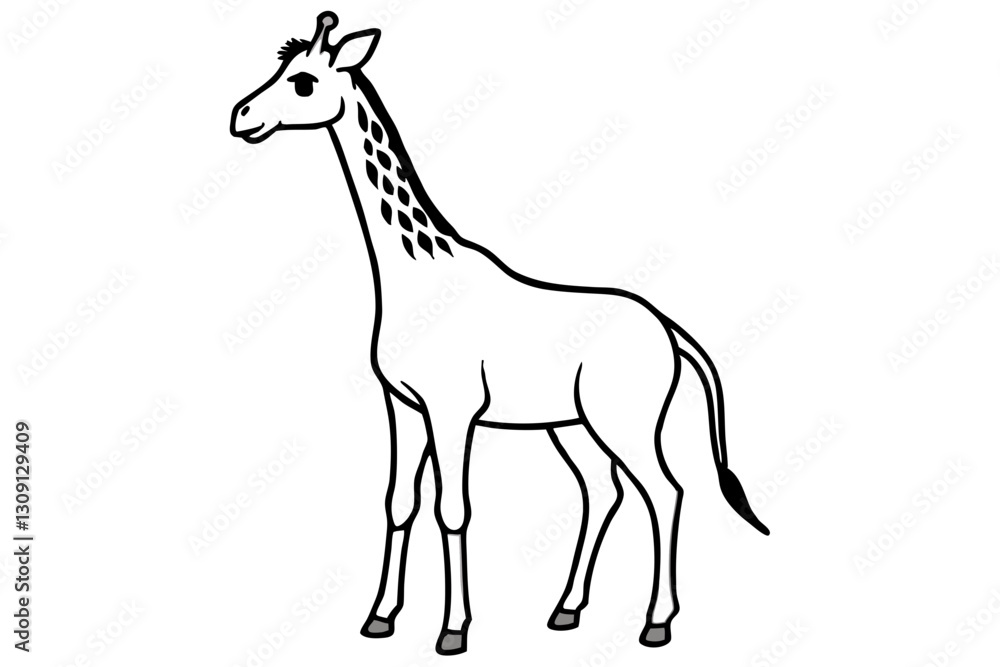 Obraz premium Elegant Giraffe Outline