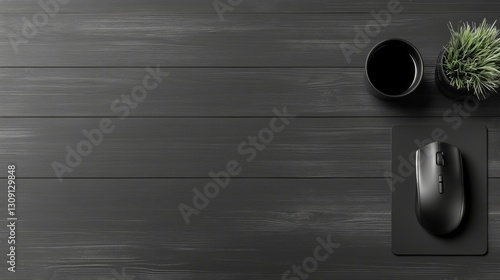 Top View of Work Desk Setup