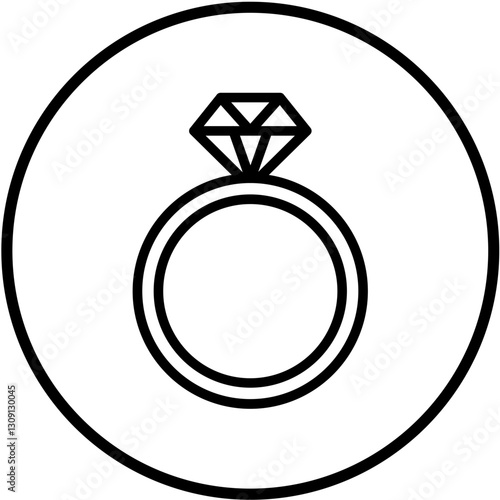 Vector Design Diamond Ring Icon Style