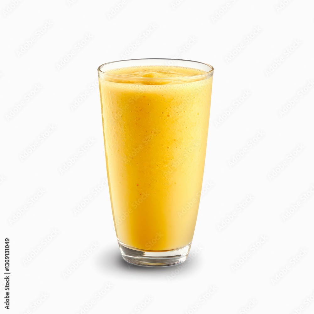 Glass of banana smoothie isolated on white background. Glass of banana smoothie isolated on white background.