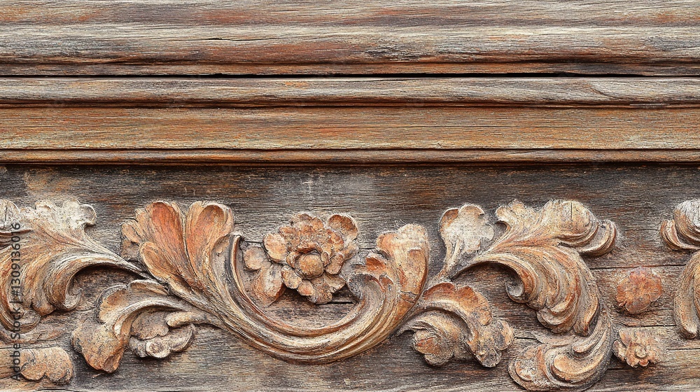 Close-up of an ancient wood carving with intricate carvings, showcasing medieval architecture's historical and cultural significance, enhanced by natural hues. Close-up of an ancient wood carving with intricate carvings, showcasing medieval architecture's historical and cultural significance, enhanced by natural hues.
