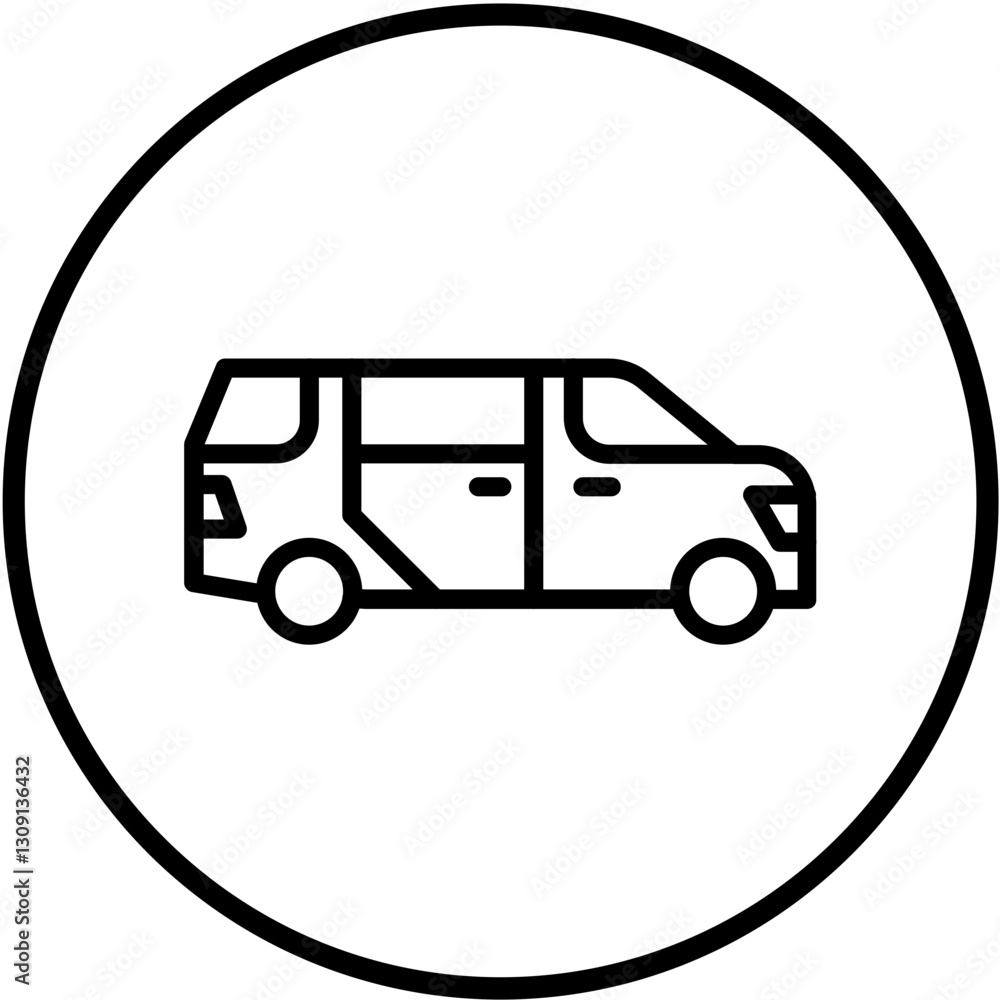 Vector Design Minivan Icon Style Vector Design Minivan Icon Style