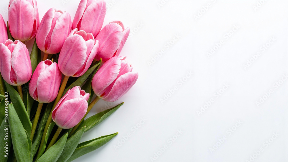 Vibrant Pink Tulips Isolated on White Background: Perfect for Easter Marketing, Spring Promotions, and Floral Designs Vibrant Pink Tulips Isolated on White Background: Perfect for Easter Marketing, Spring Promotions, and Floral Designs