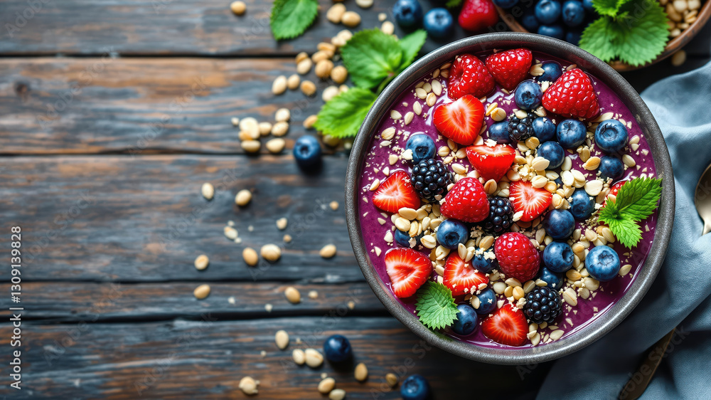 Nutritious Smoothie Bowl with Seeds and Berries Nutritious Smoothie Bowl with Seeds and Berries