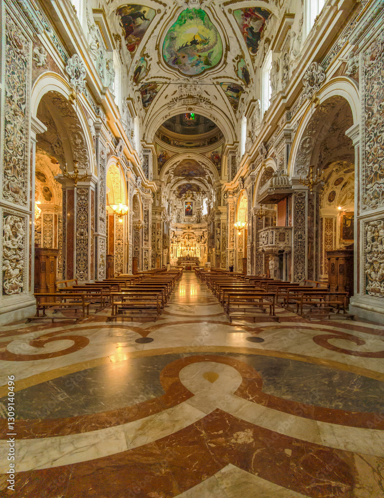 Obraz premium Palermo, Italy - a Unesco World Heritage and one of the most beautiful churches in Italy, Casa Professa (Church of the Gesù) is one of the highlights of Palermo 