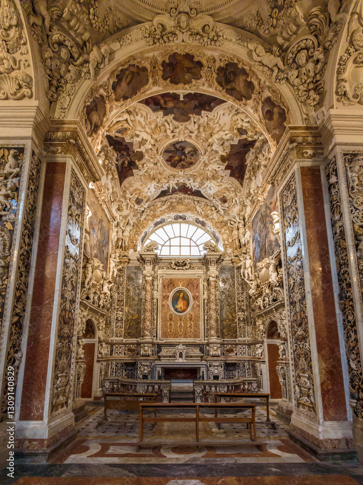Fototapeta premium Palermo, Italy - a Unesco World Heritage and one of the most beautiful churches in Italy, Casa Professa (Church of the Gesù) is one of the highlights of Palermo 