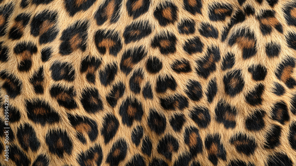 Close-up of leopard print fur pattern showcasing distinct spots and texture Close-up of leopard print fur pattern showcasing distinct spots and texture