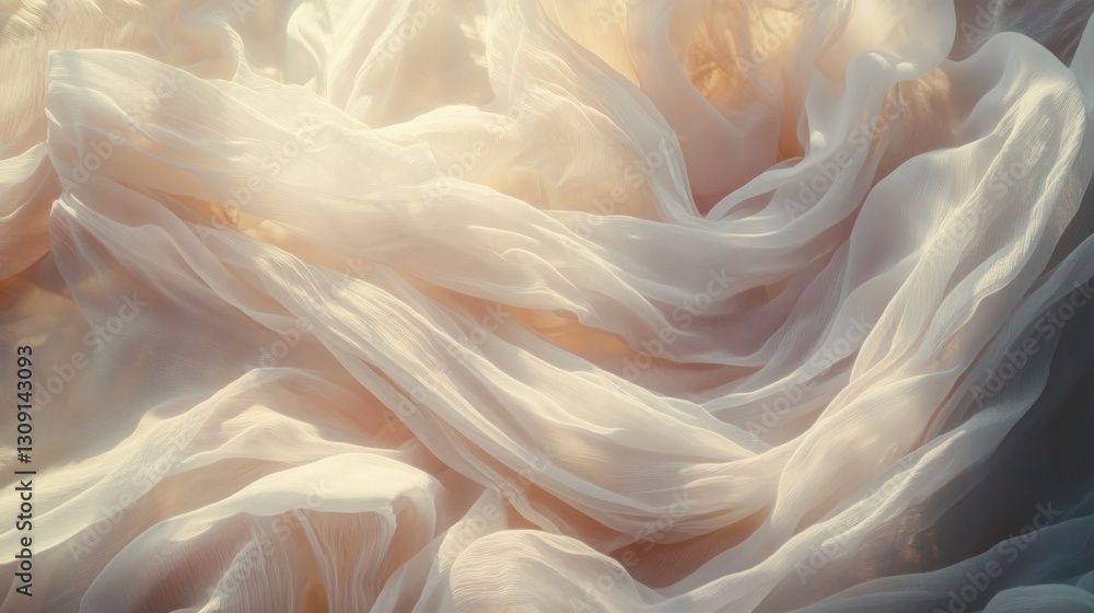 Obraz premium Subtle Elegance: A Textured Tapestry of Sheer Fabric