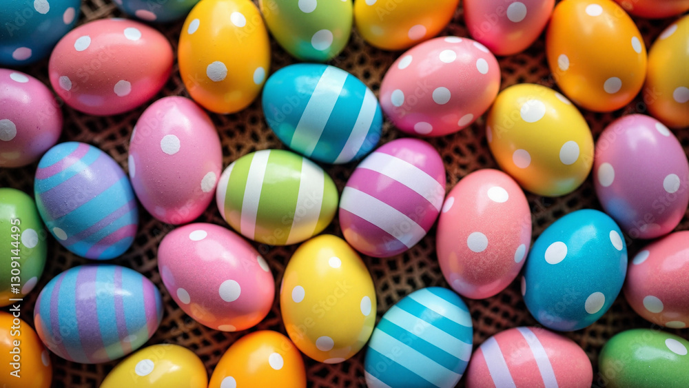 Vibrant Easter Egg Kaleidoscope: Colorful Plastic Eggs with Patterns for Holiday Marketing, Seasonal Promotions, and Festive Designs Vibrant Easter Egg Kaleidoscope: Colorful Plastic Eggs with Patterns for Holiday Marketing, Seasonal Promotions, and Festive Designs