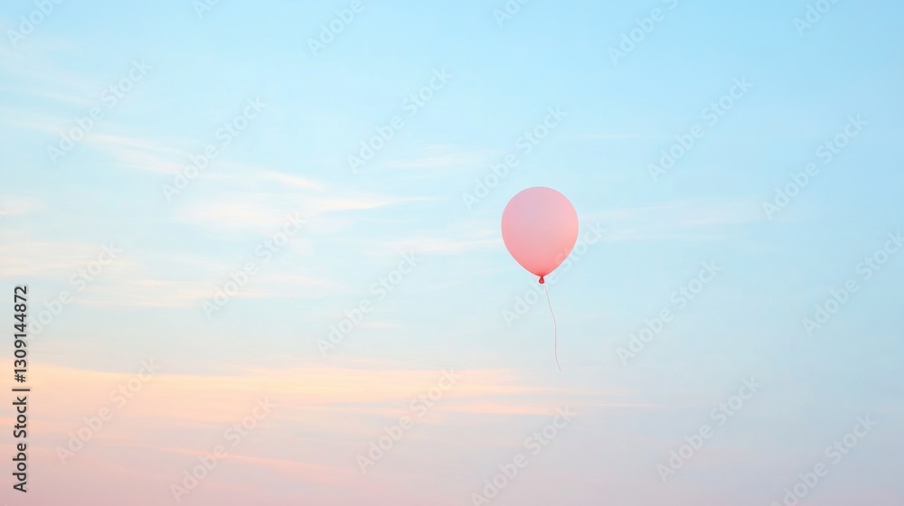 Obraz premium Generic Serene Pastel Perspective Faint Single Balloon