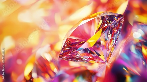 shining diamond on abstract colorful background, luxury diamond on luxury background