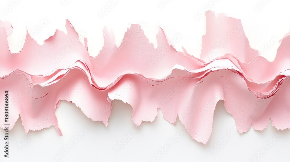 Obraz premium Abstract Pink Rippled Paper Texture: A Delicate Dance of Light and Shade