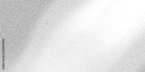 Abstract gradient texture with gritty pattern. Grainy grunge overlay on monochrome background. Vector art with noise stipple and sand halftone.