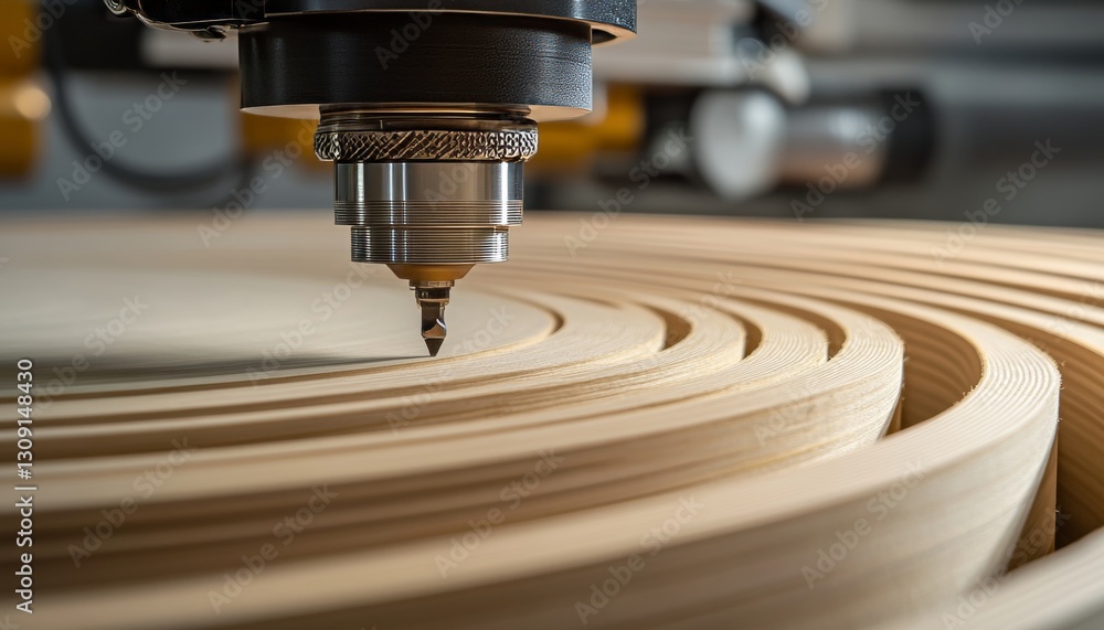 CNC Router Creating Intricate Patterns in Plywood, Precision Woodworking in Modern Carpentry CNC Router Creating Intricate Patterns in Plywood, Precision Woodworking in Modern Carpentry