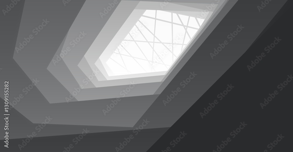 Obraz premium Futuristic Architectural Abstract – Geometric Structures and Modern Urban Design