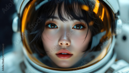 ファンタジーストーリー（宇宙服を纏った女性―果てしない無限の宇宙を巡る旅の始まり） photo