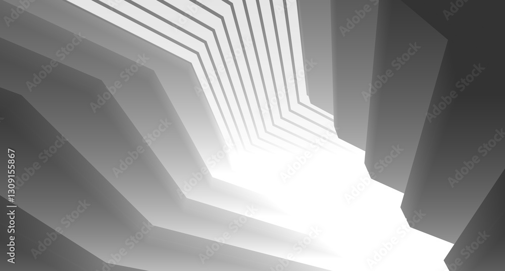 Obraz premium Futuristic Architectural Abstract – Geometric Structures and Modern Urban Design