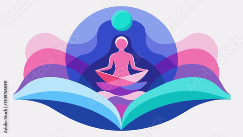 Delicate layers of pinks purples and blues portray the gentle process of selfdiscovery and selfcare on the journey to healing.. Vector illustration