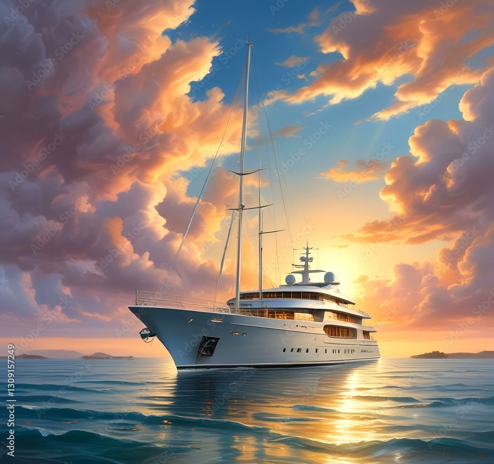 Illustration of sailboat yaht in ocean. Illustration of sailboat yaht in ocean.