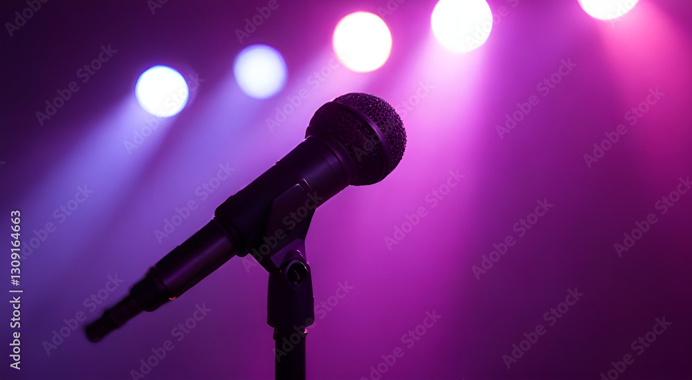 Obraz premium พร้อมร้องเพลง! เวทีดนตรีและแสงสีสุดตระการตา