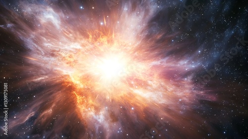 Wallpaper Mural Cosmic explosion, nebula, space, starburst, astronomical event, distant galaxy, high-resolution, scientific background Torontodigital.ca