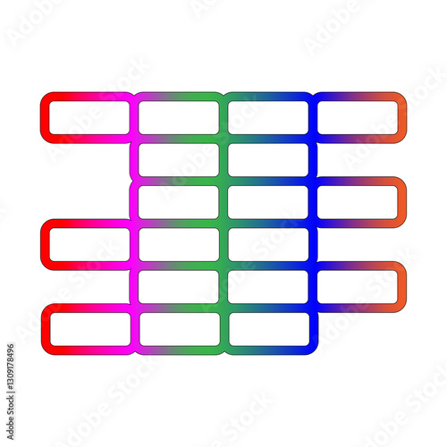Brickwall line gradient icon