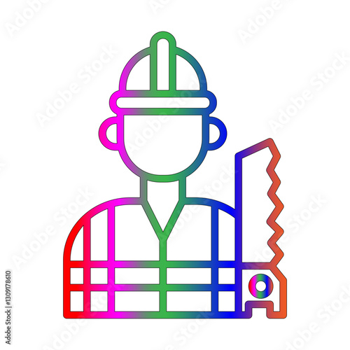 Carpenter line gradient icon