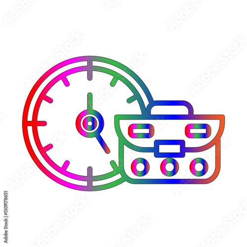 Working hours line gradient icon