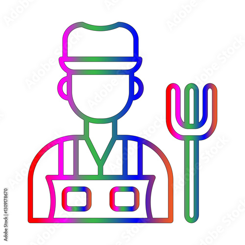 Farmer line gradient icon