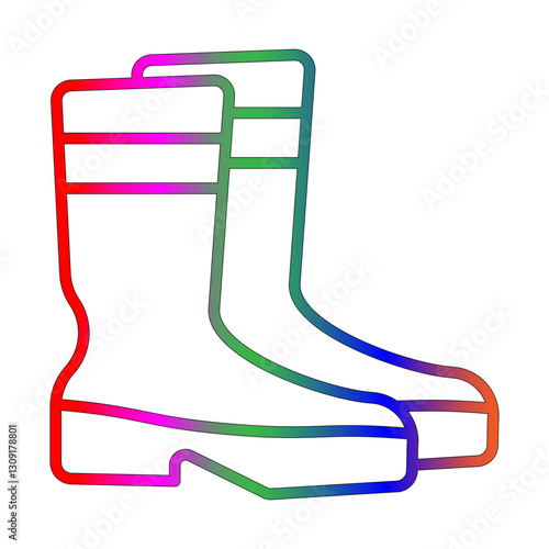 Boots line gradient icon