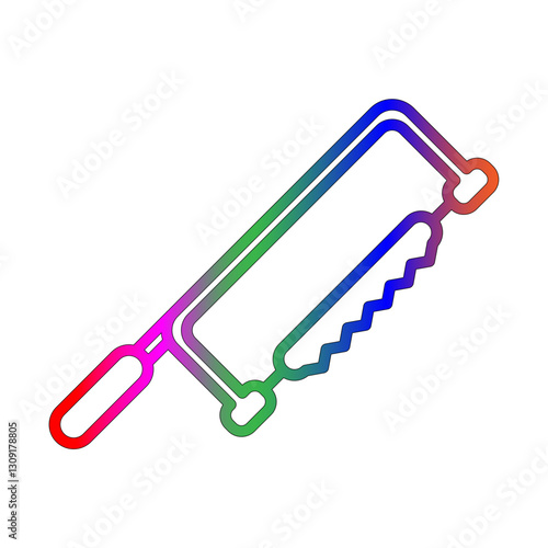 Handsaw line gradient icon
