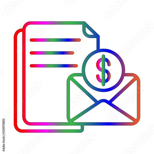 Salary line gradient icon