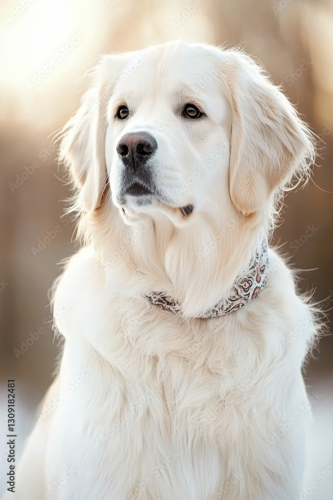 Exquisite Portrait of a Serene Golden Retriever in Nature, Capturing Its Beauty and Gentle Spirit in the Warm Sunlight Exquisite Portrait of a Serene Golden Retriever in Nature, Capturing Its Beauty and Gentle Spirit in the Warm Sunlight