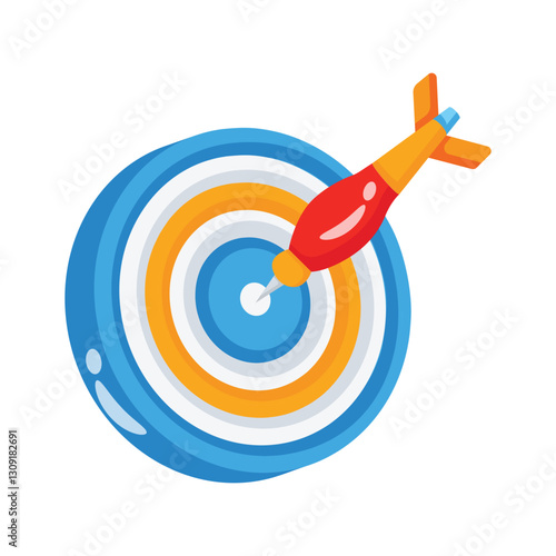 A handy 3d style icon of business target board