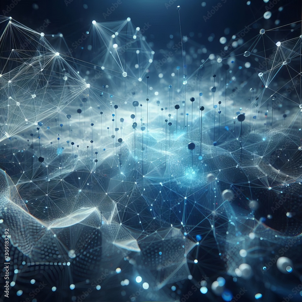  Holographic Web3 Network: Abstract 3D Illustration