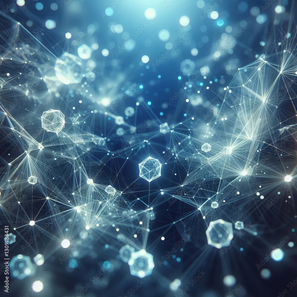Holographic Web3 Network: Abstract 3D Illustration Holographic Web3 Network: Abstract 3D Illustration