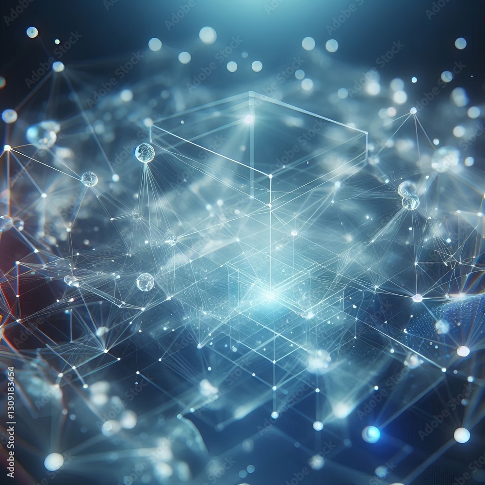 Holographic Web3 Network: Abstract 3D Illustration Holographic Web3 Network: Abstract 3D Illustration