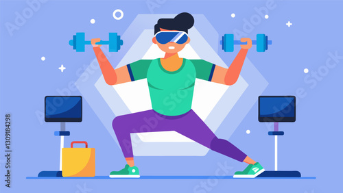 Take on the virtual competition and prove your strength and endurance in this mindblowing VR fitness challenge open to all fitness levels.. Vector illustration