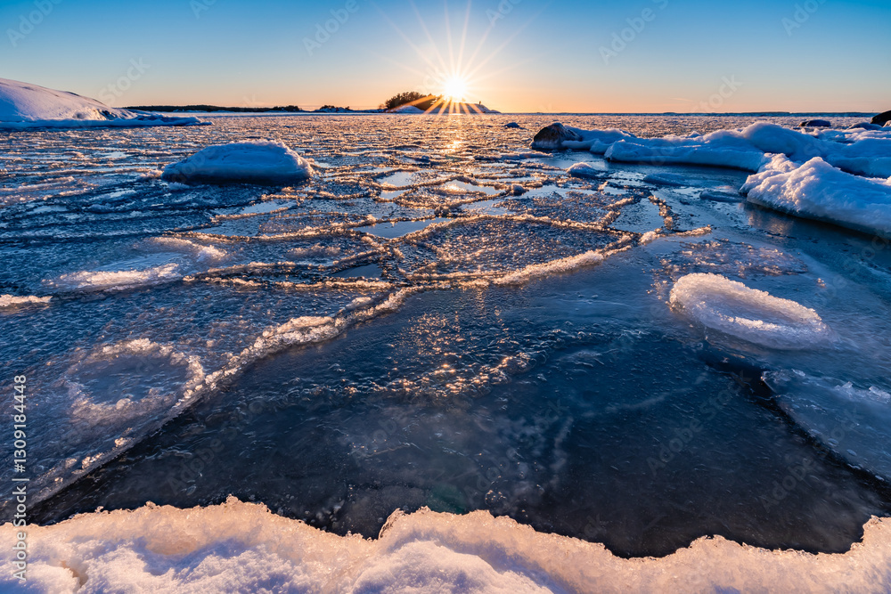 sunrise in the winter