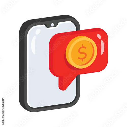 A handy 3d style icon of online business talk