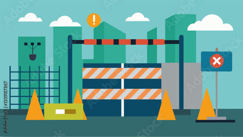 While the construction site may be offlimits to the public the fence acts as a gateway allowing glimpses into the intricate inner workings of the. Vector illustration