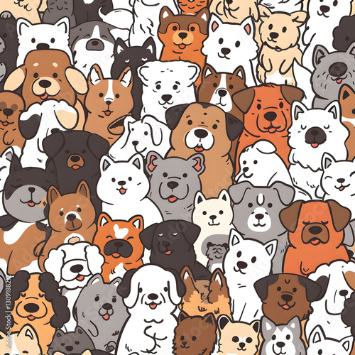 Cute dog cartoon pattern
