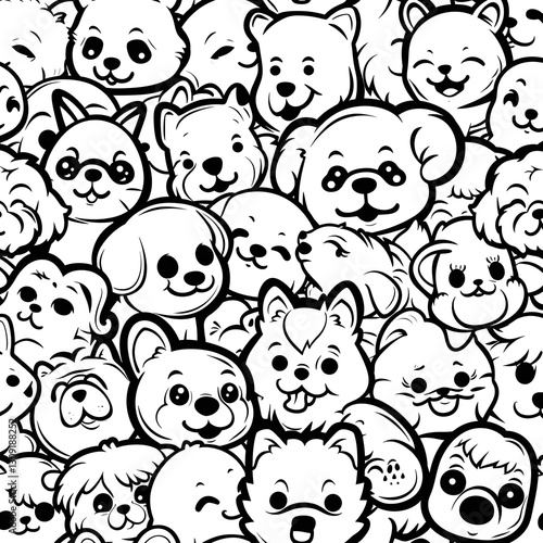 Cute dog cartoon pattern
