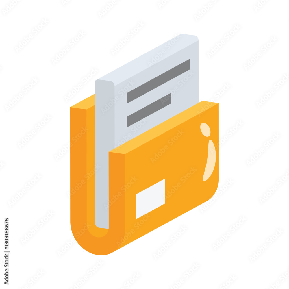 Check this handy icon of business folder in 3d style Check this handy icon of business folder in 3d style