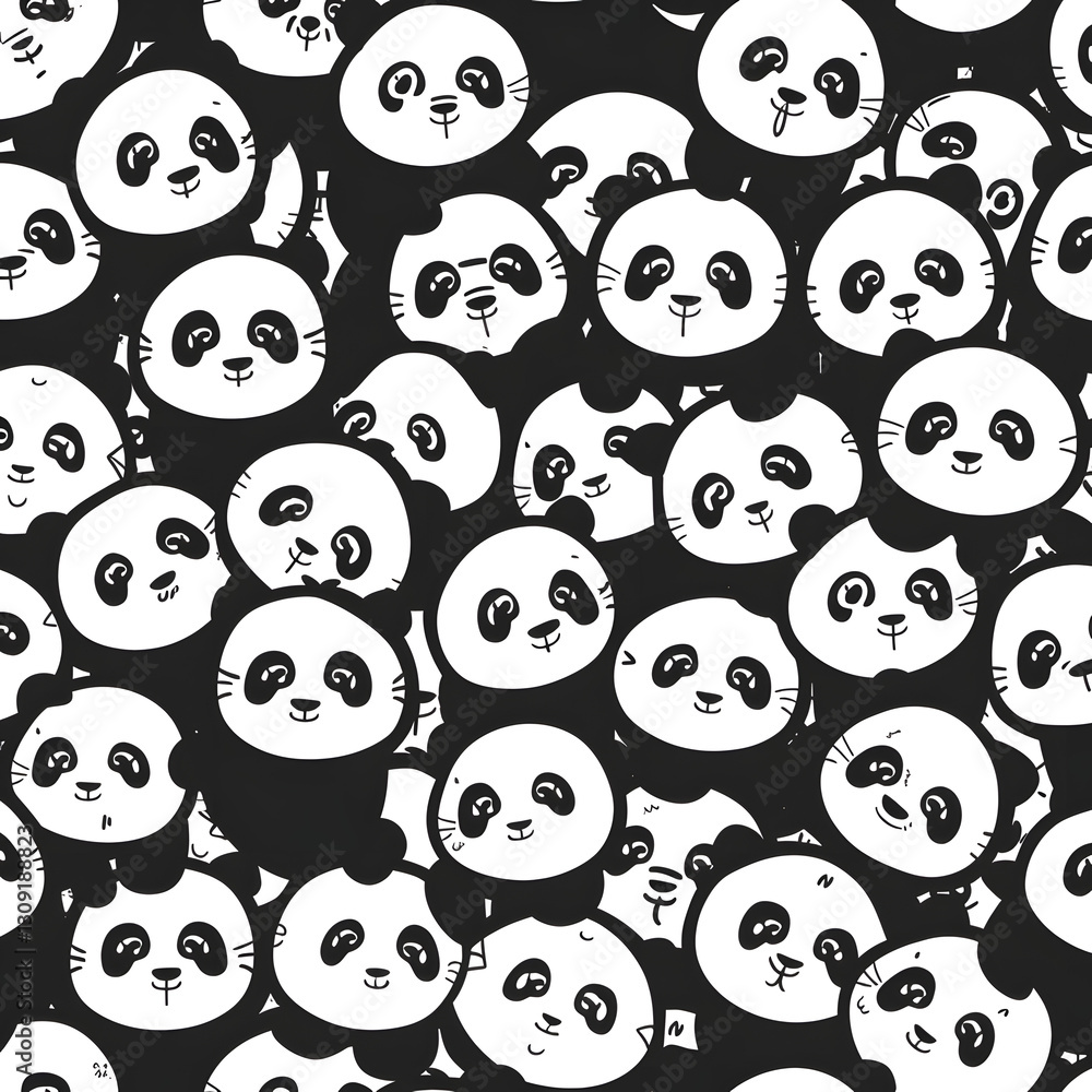 Cute panda cartoon pattern
Cute panda cartoon pattern
