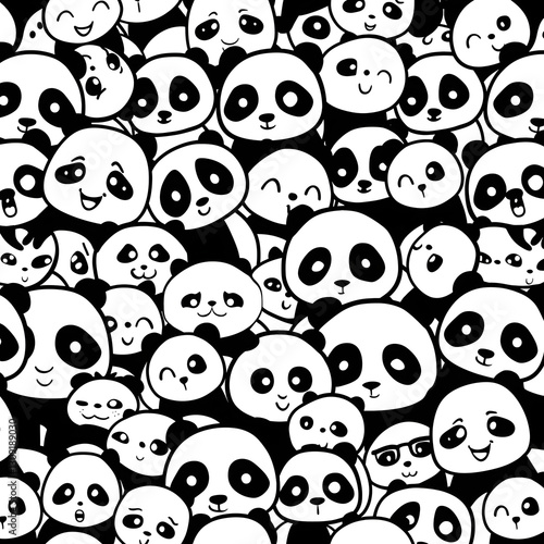Cute panda cartoon pattern
