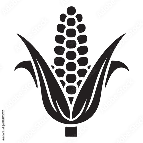 Corn on the Cob Vector Illustration Icon Fresh Food Harvest